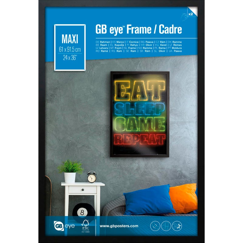 GB Eye Contemporary Wooden Black Picture Frame - Maxi - 61 x 91.5cm - Image 1